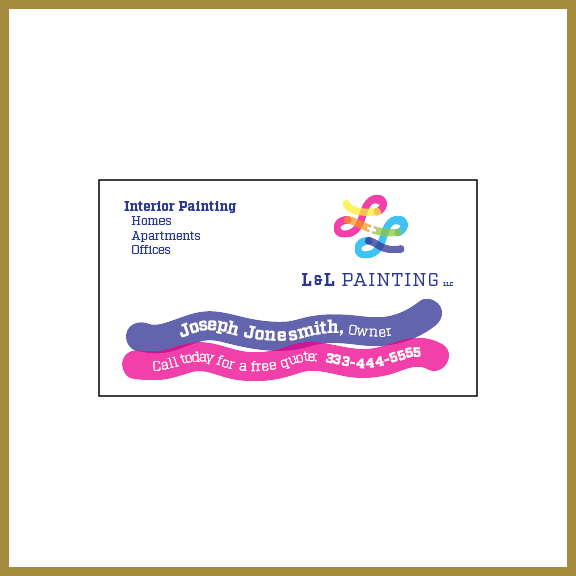 business card for L&L Painting ©2019 Susan Hill